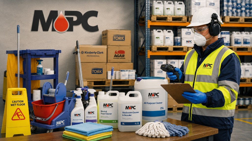 MPC commercial cleaning and hygiene products with warehouse inventory check
